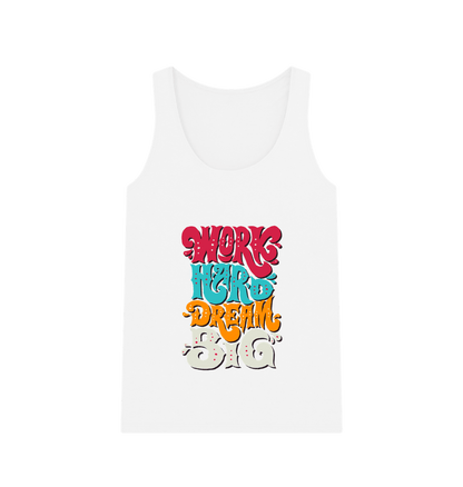 White Women's Printed Dream Big Vest Top