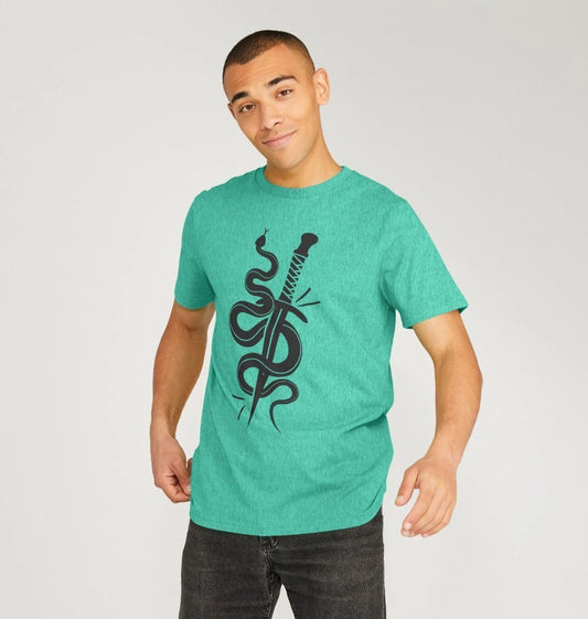 Snake Sward Cotton T-Shirt For Men